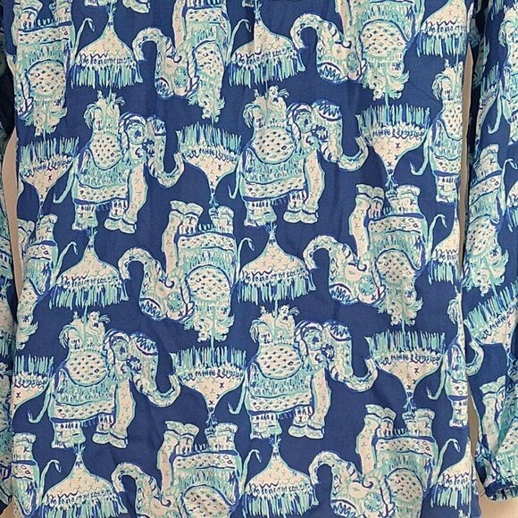 Lilly Pulitzer Martinique Joy Ride Top Blouse Blue - Picture 6 of 9